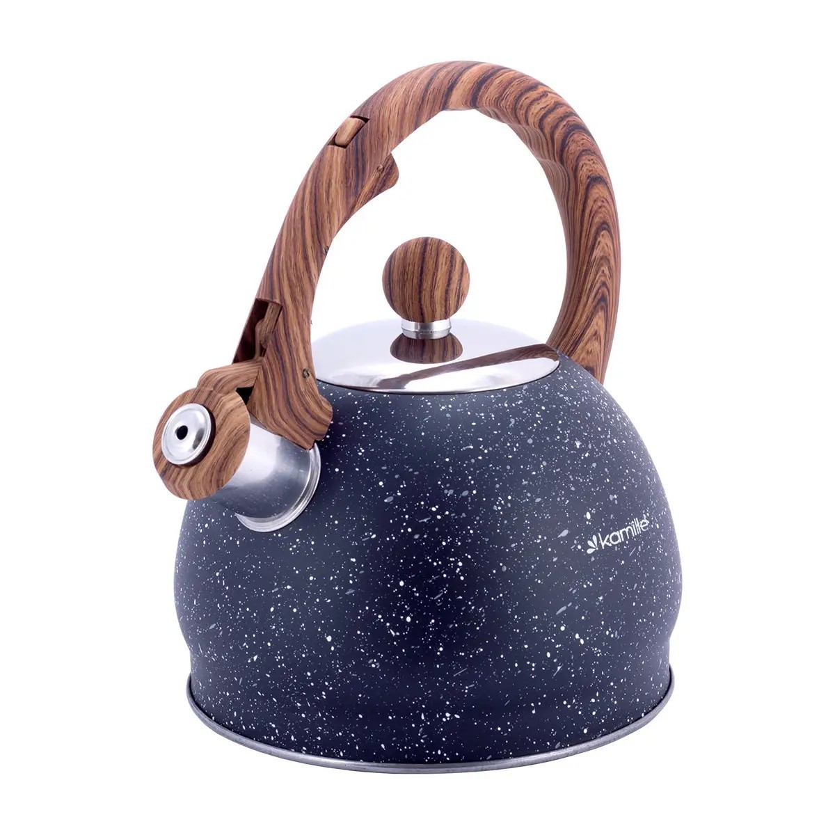 Чайник Kamille 2л из нержавеющей стали со свистком и бакелитовой ручкой KM-1071
