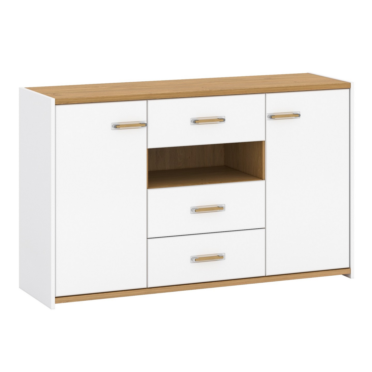 Комод Adam E дуб каменный + нимфеа альба + белый мат