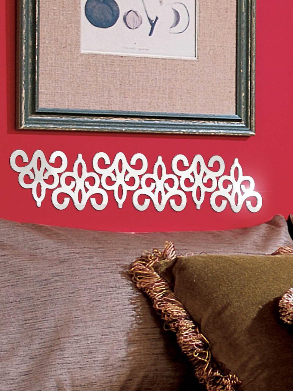 Дзеркальний настінний акриловий декор наліпка "Дакар" 6 шт. срібло