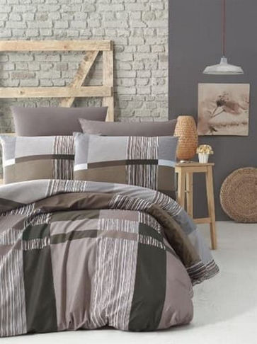 Постільна білизна Lighthouse ранфорс Estela коричневий 200х220; 2х50х70