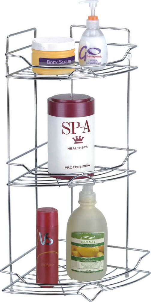 3-х ярусная полка Lemax угловая, нерж. Сталь 24x56 см (EBA-5004 S/S)