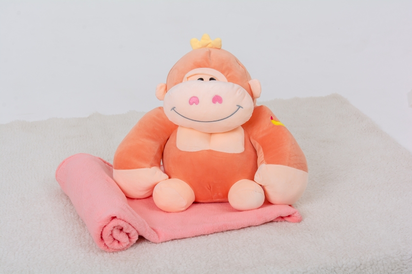 Плед детский MirSon №1071 Monkey Peach