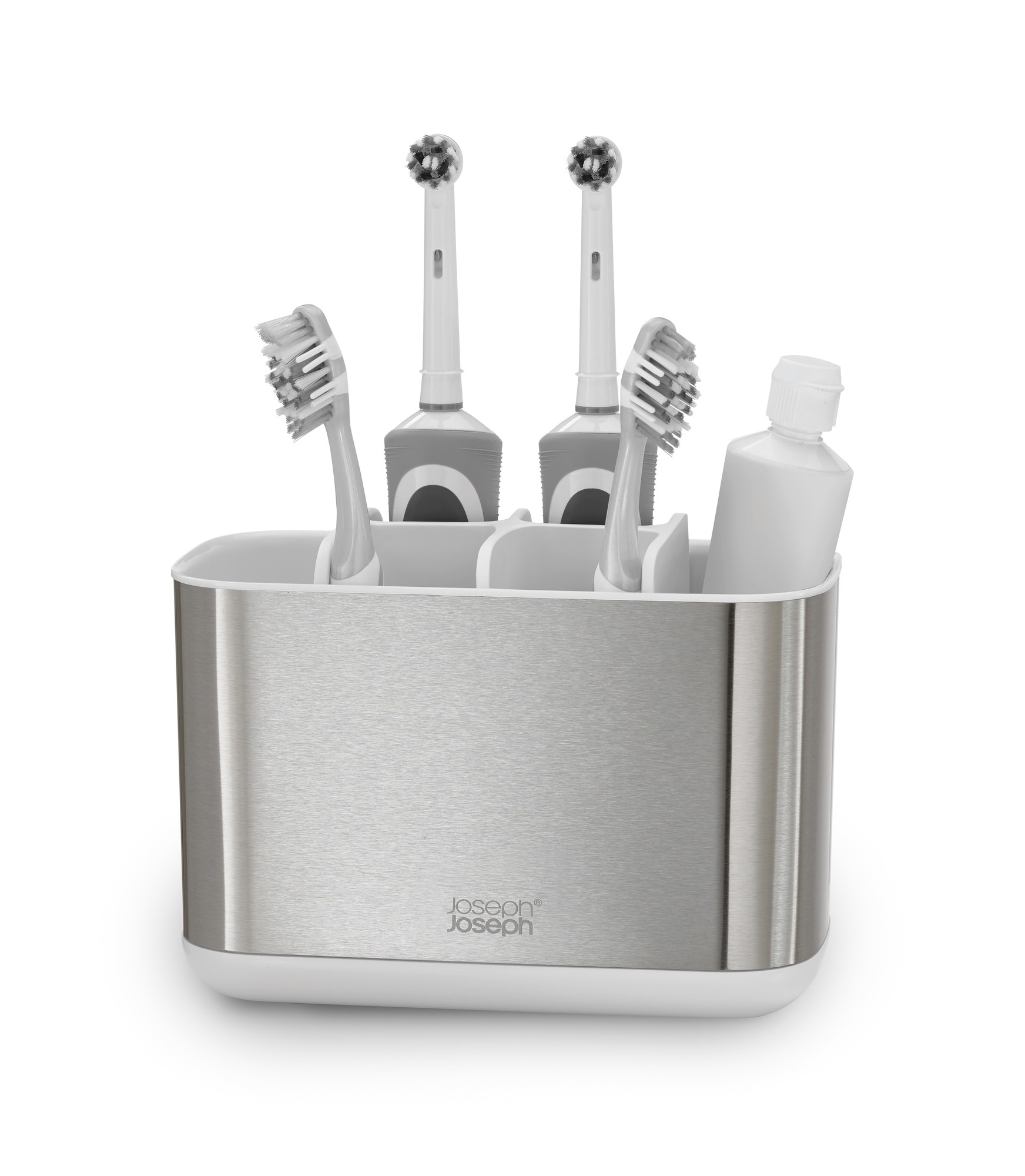 Большой органайзер для зубных щеток Joseph Joseph EasyStore Steel 131х17,1х9 см серебристый Большой органайзер для зубных щеток Joseph Joseph EasyStore Steel 131х17,1х9 см серебристый