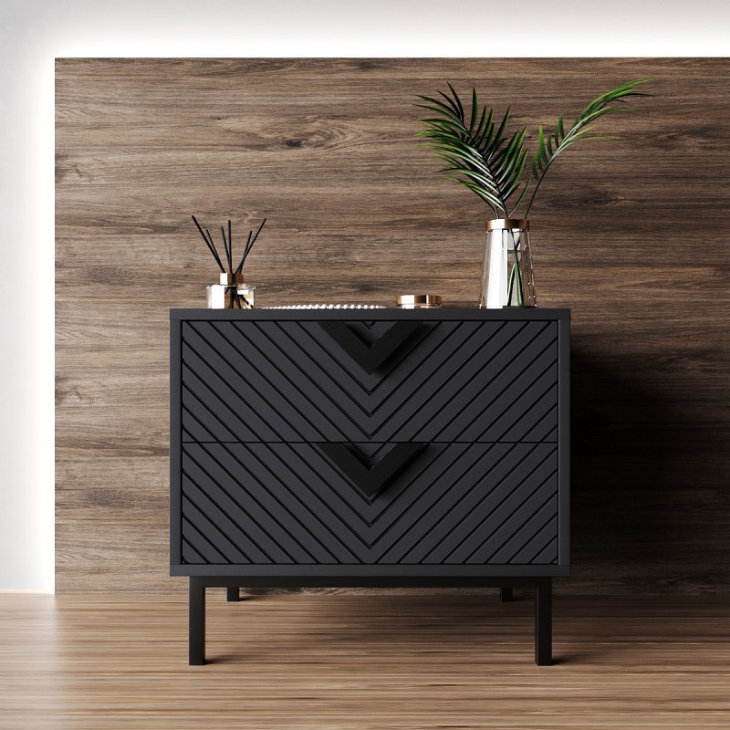 Тумба Оксфорд Черная - элегант грей