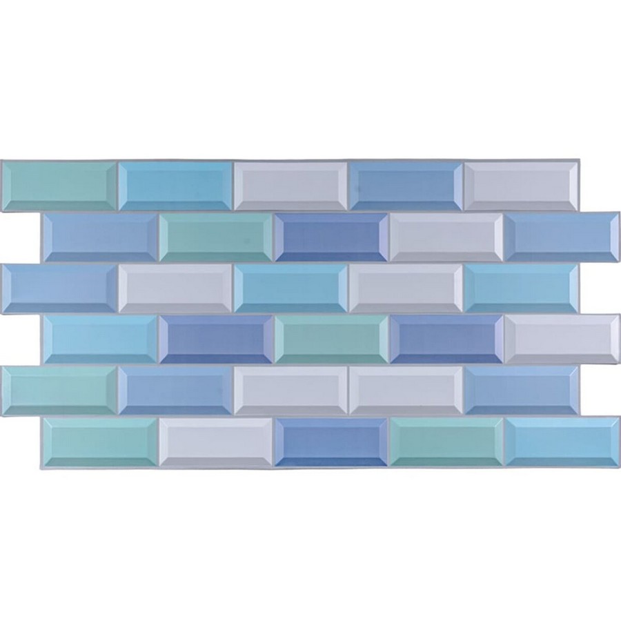 Декоративная ПВХ панель 96x48x0,4см  голубой SW-00001842