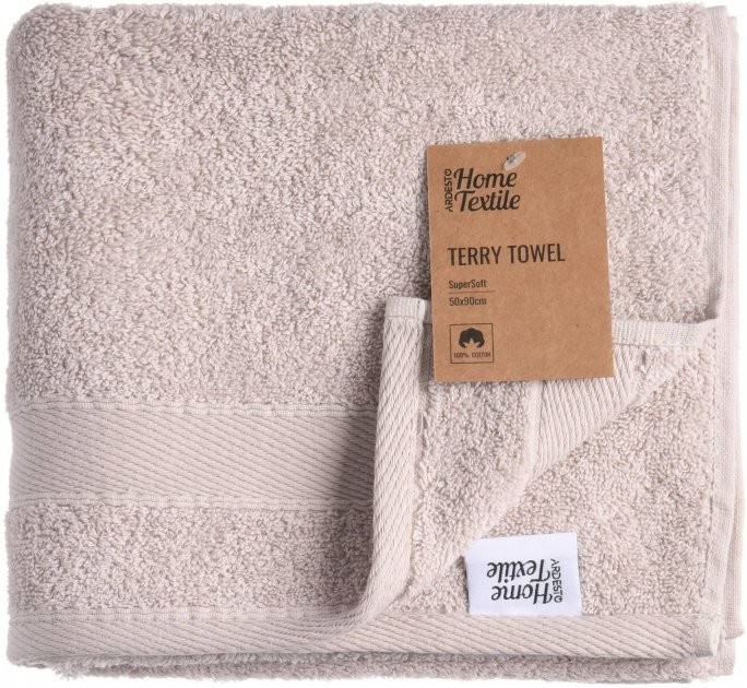 Полотенце махровое Ardesto SuperSoft, беж, 50х90см, 100% хлопок Полотенце махровое Ardesto SuperSoft, беж, 50х90см, 100% хлопок
