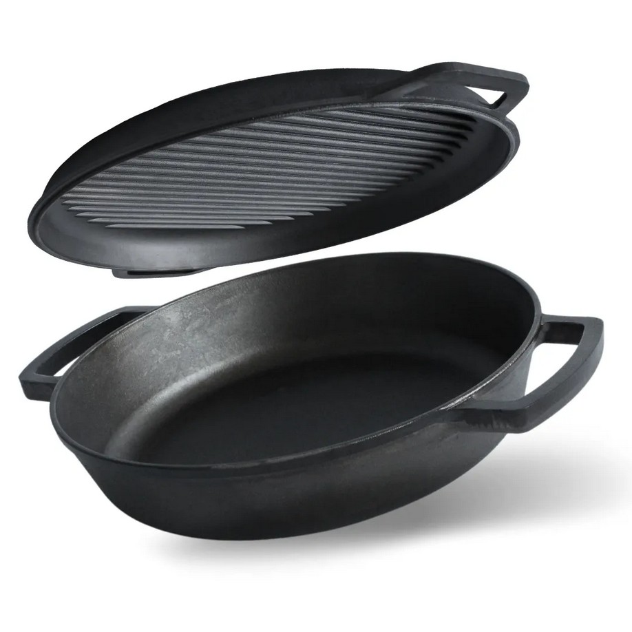 Сковорода чугунная BRIZOLL Гриль с чугунной крышкой-сковородой Monolith 360х80 мм M3680U-3