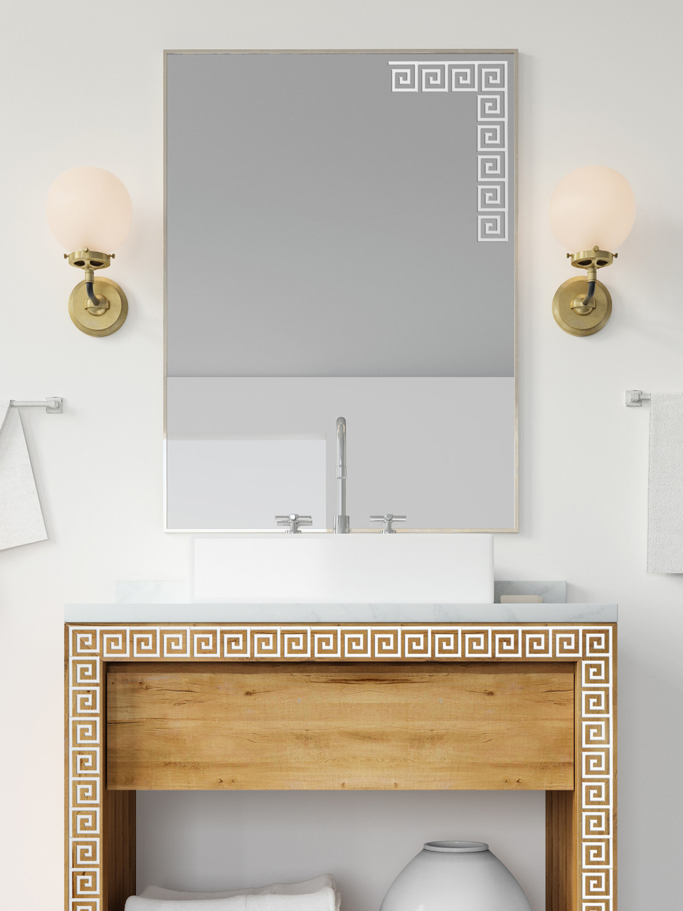 Глянцевый настенный акриловый декор наклейка "Миниандр" 24 шт. белый