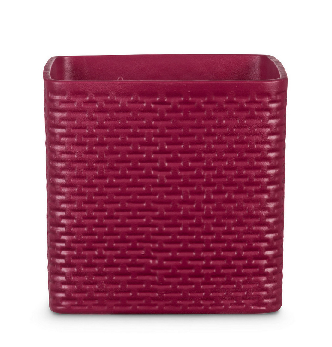 Кашпо для цветов Modern, керамика бургунди куб
