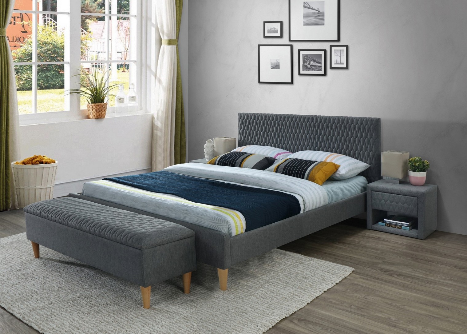 Двуспальная кровать Azurro 160X200 Серый Двуспальная кровать Azurro 160X200 Серый