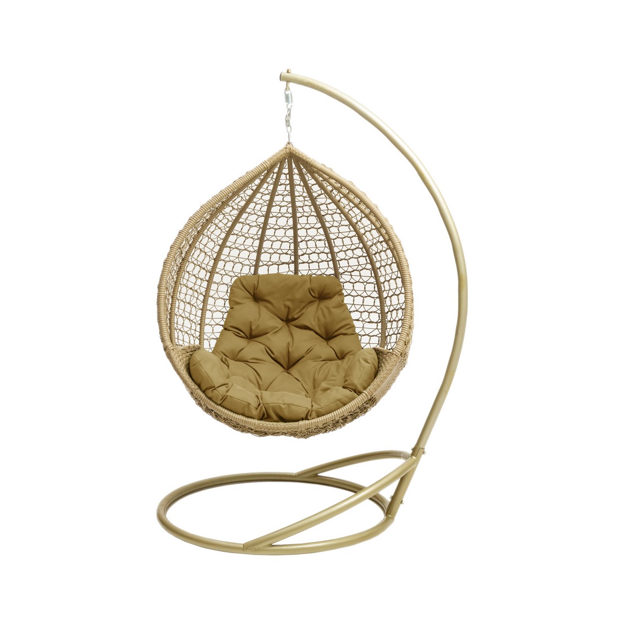 Подвесное кресло-кокон Бежевое, цвет подушки Бежевый