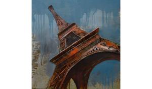 Фреска металева Eiffel Tower II 80х80 см