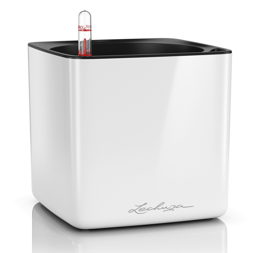 Умный вазон Lechuza Cube Glossy 14, белый блестящий (13510) Умный вазон Lechuza Cube Glossy 14, белый блестящий (13510)