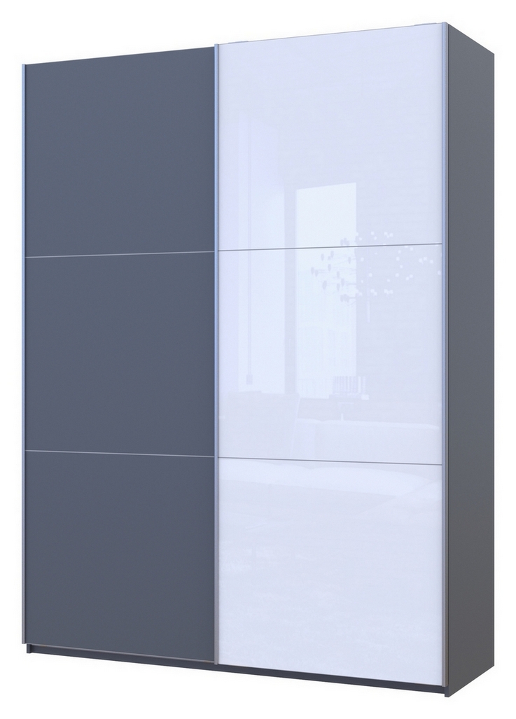 Шкаф купе G-Caiser Графит Графит / Белый 1 ДСП / 1 стекло