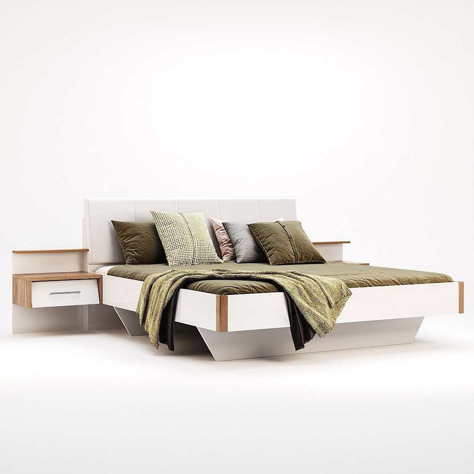 Прикроватные тумбы (2 шт)  Ники Белый приставные