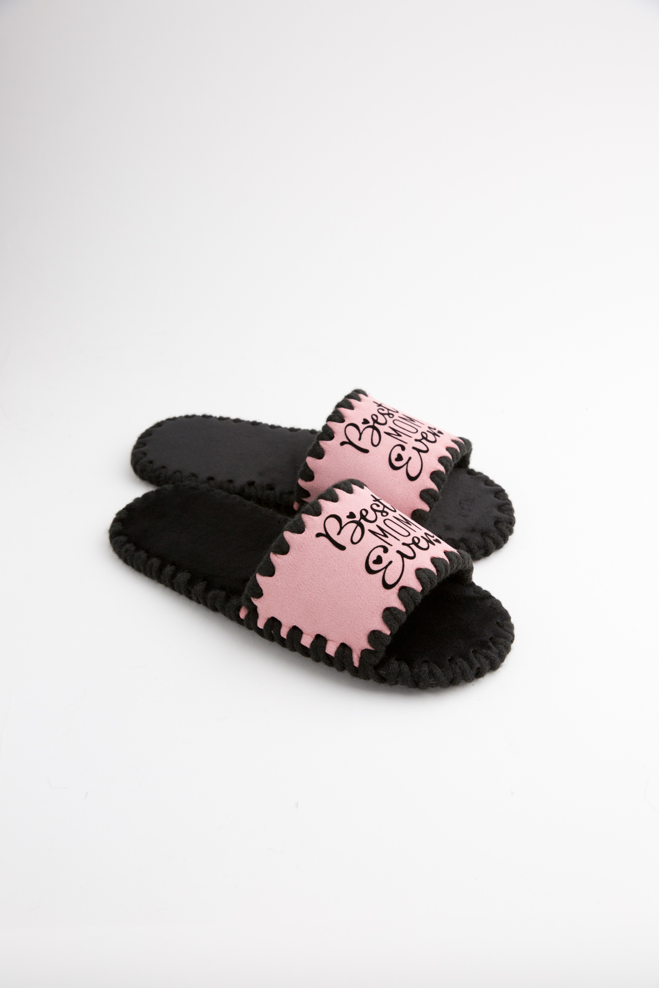 Женские домашние тапочки Family Story Классические открытые The Best Mom Ever Розовые 36-37 р
