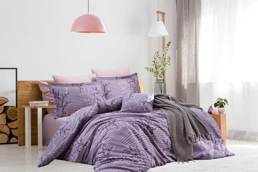 Постільна білизна Lighthouse бязь голд Trendy бузковий 200х220; 2х50х70