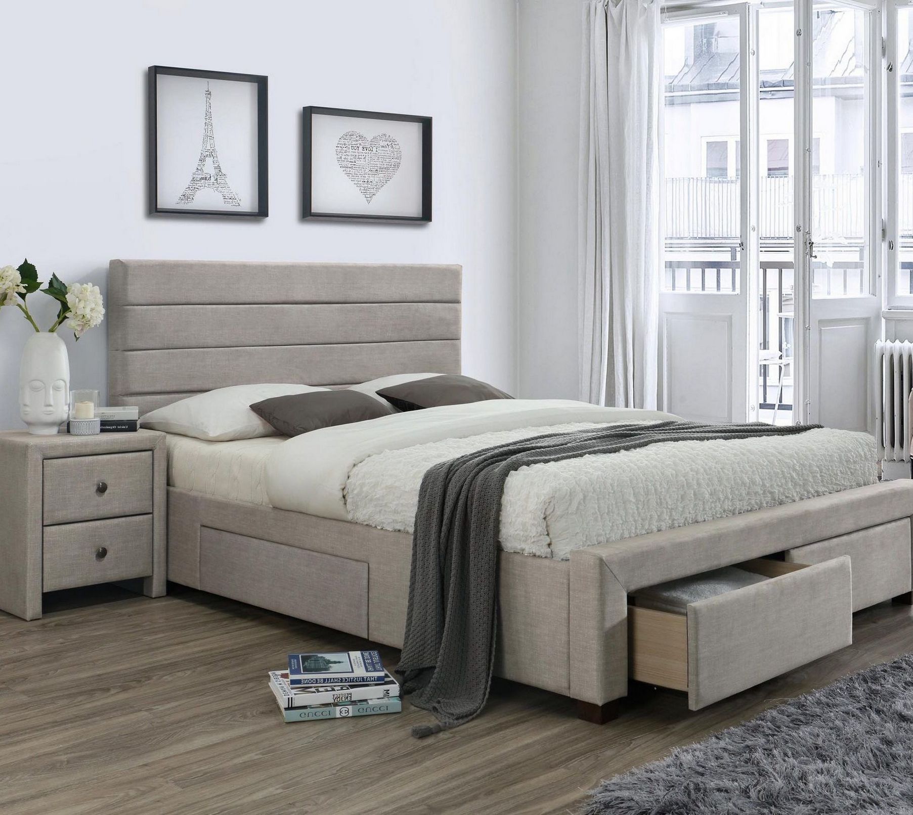 Ліжко  Kayleon 160х200 бежеве Ліжко  Kayleon 160х200 бежеве