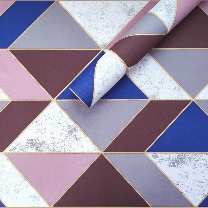 Самоклеюча плівка рожеві трикутники 45x1000см  SW-00001225