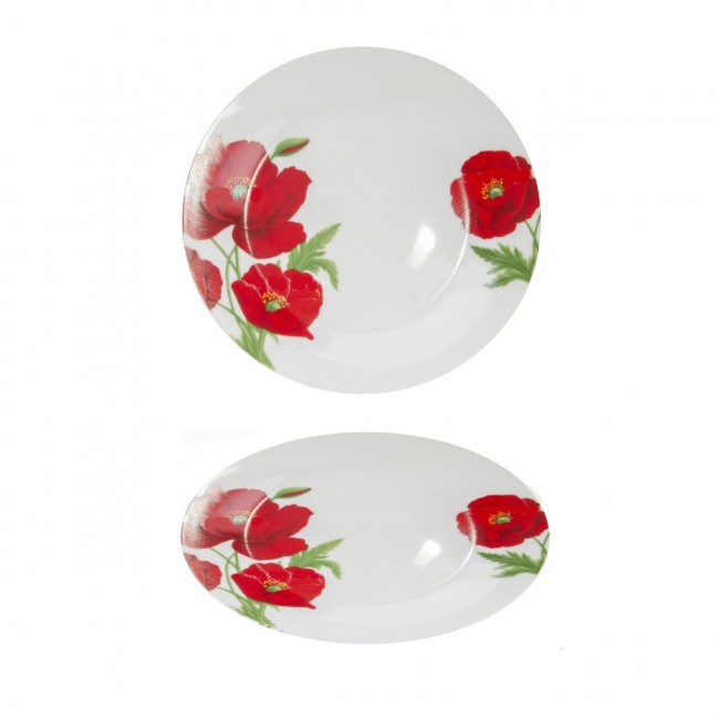 Набор десертных тарелок Мак полевой 18 см 12 шт 4343