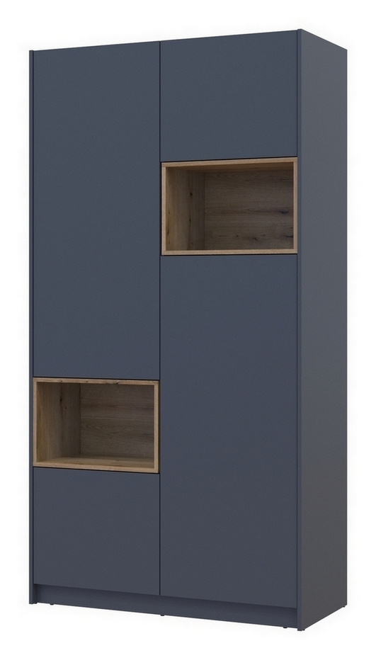 Шкаф для одежды с нишей Дейл 2-х дверный Графит/Дуб Эвок