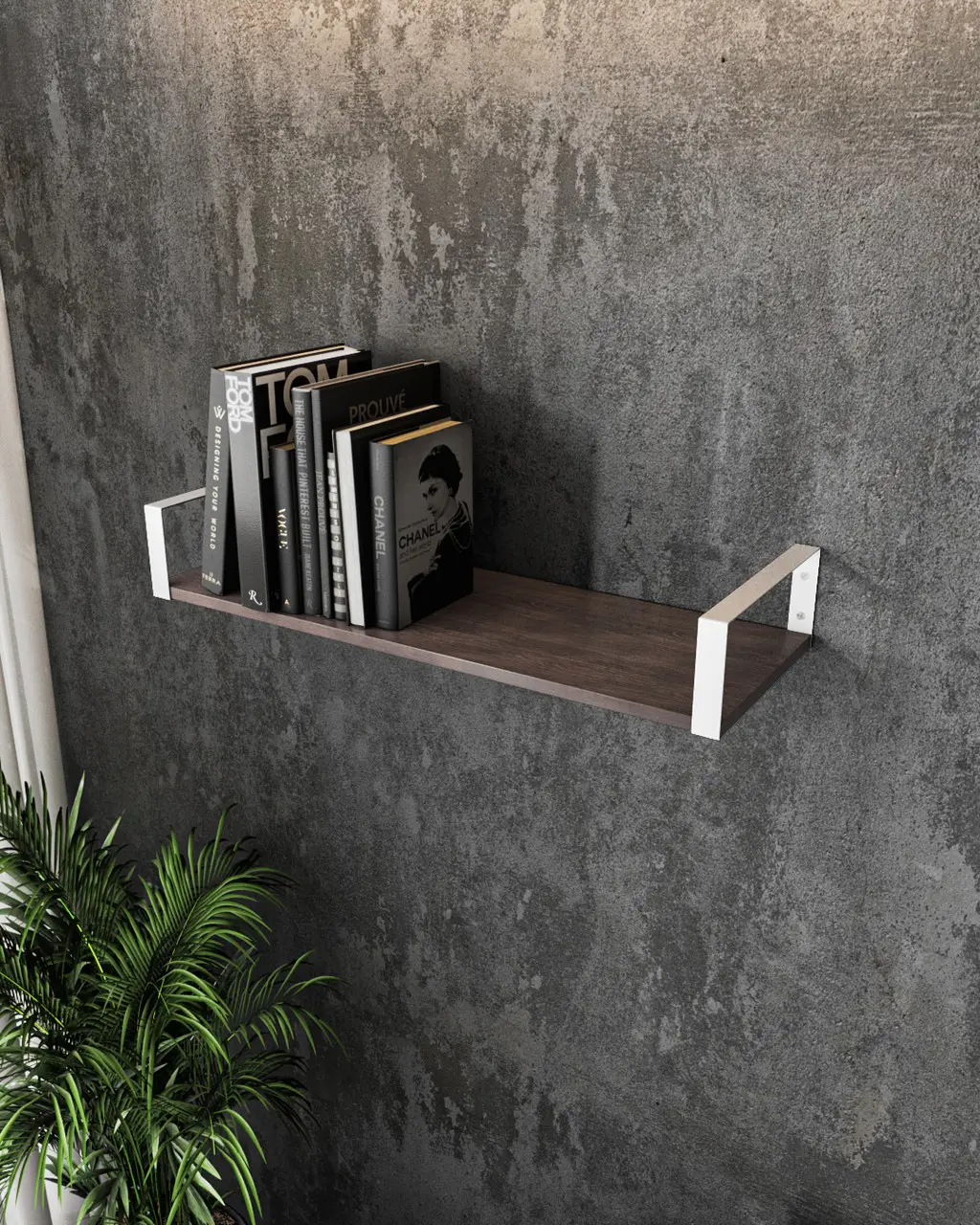 Полка навесная XR21, венге/ крепеж белый