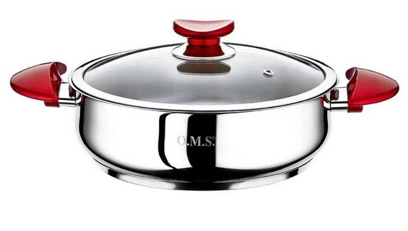 Сотейник OMS Red   кришка скло Сотейник OMS Red   кришка скло