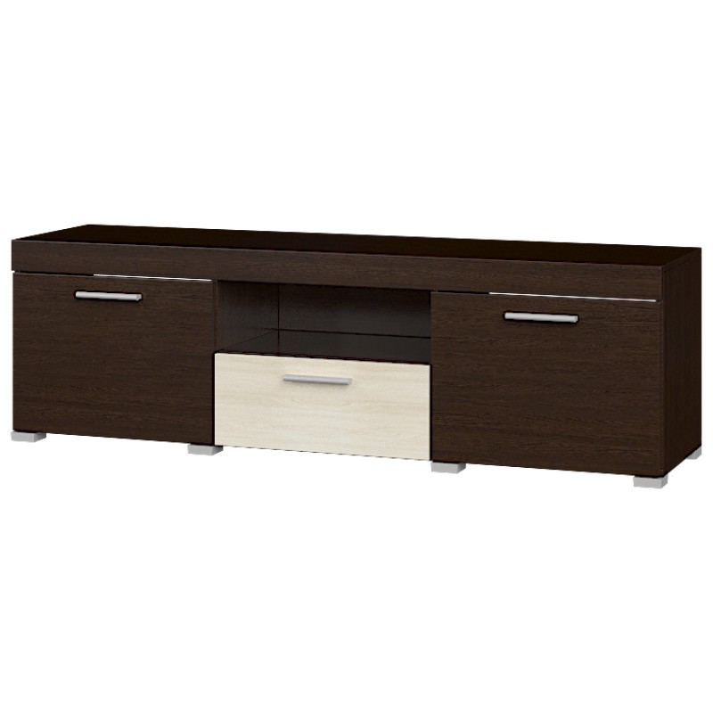 Тумба под телевизор Британия 1500 Венге темный/Дуб молочный