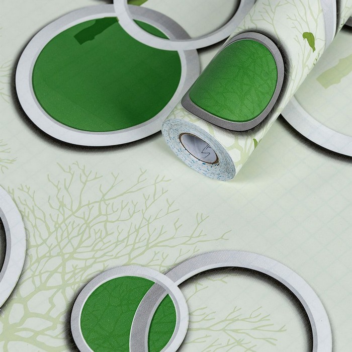 Самоклеюча плівка на паперовій основі зелені дерева 45x1000см  SW-00000797