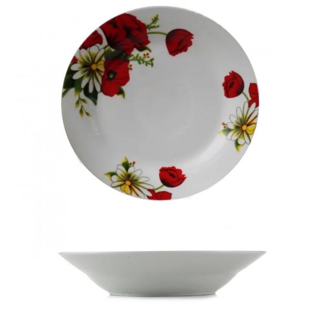 Набор суповых тарелок Мак с ромашками 20,5 см 12 шт 4355