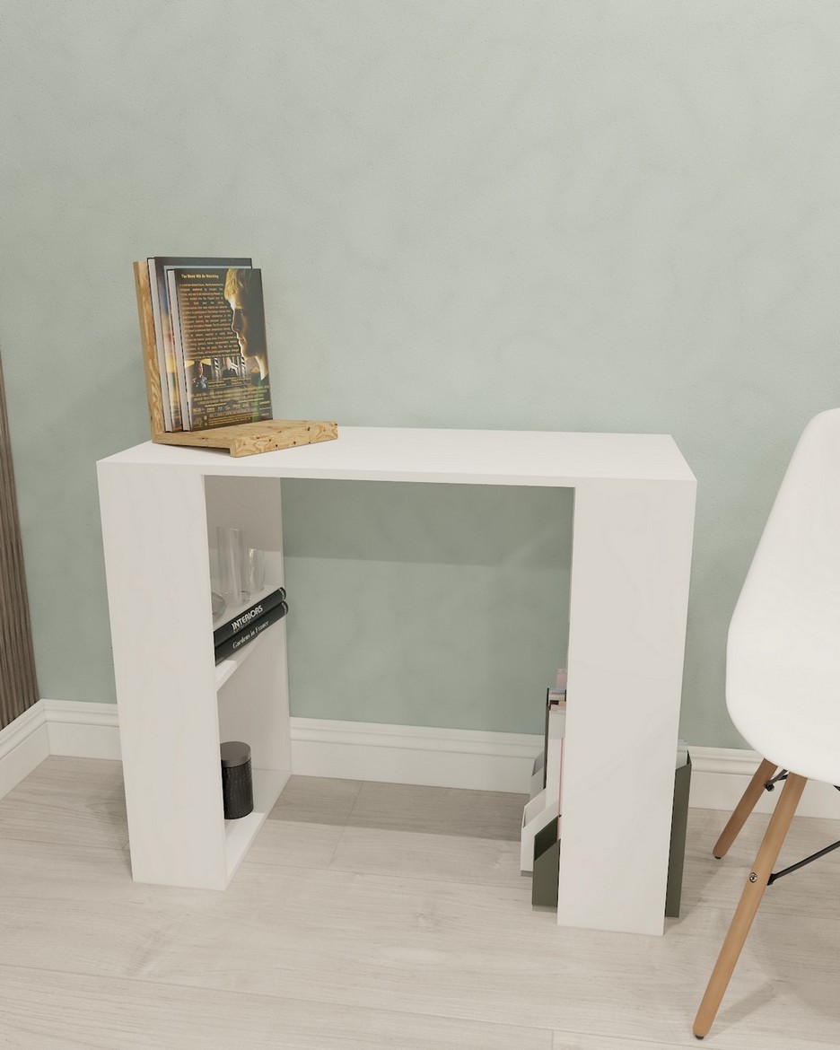 Стол компьютерный с четырьмя полками S-11 белый/белый Стол компьютерный с четырьмя полками S-11 белый/белый