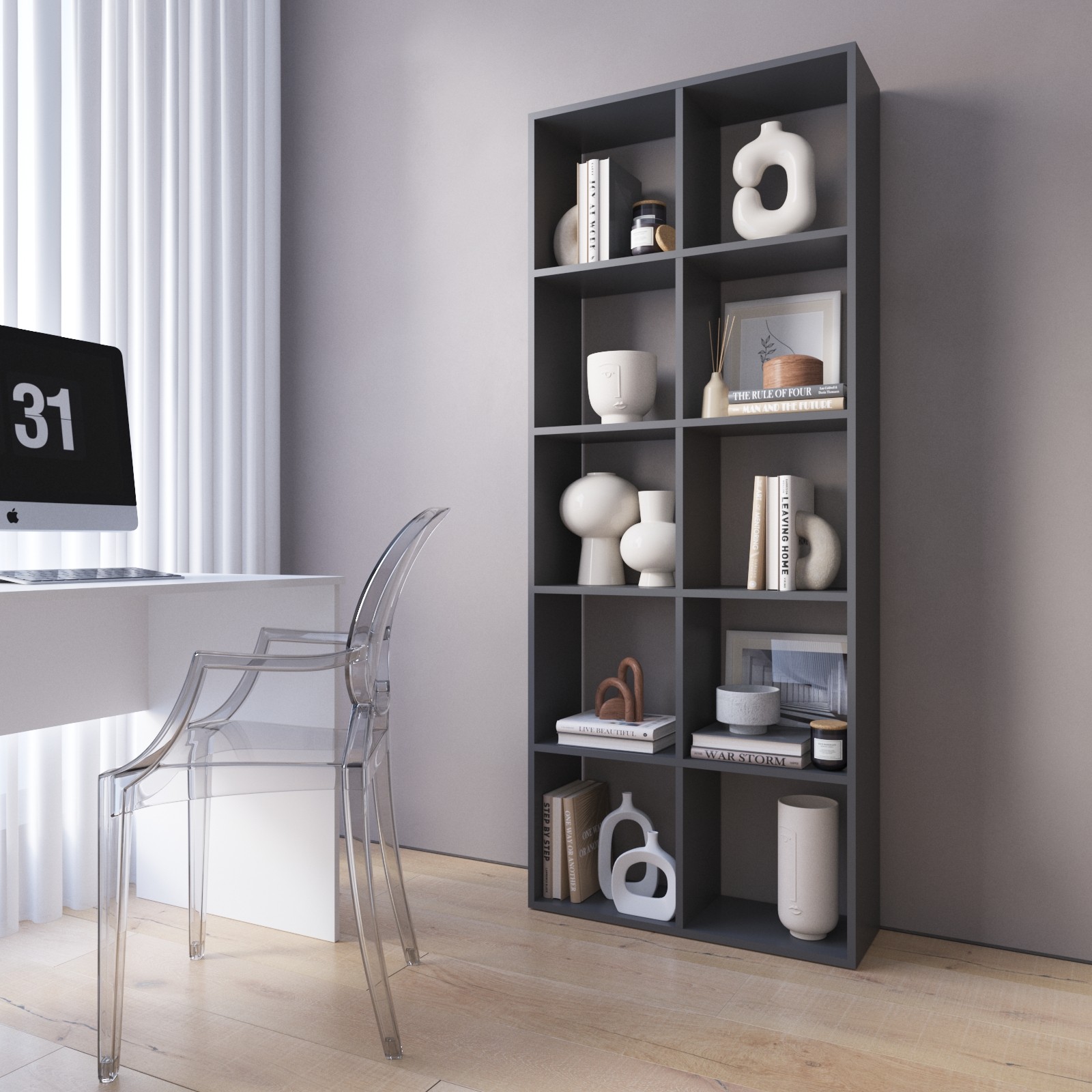 Стеллаж на 10 ячеек M-1 Антрацит