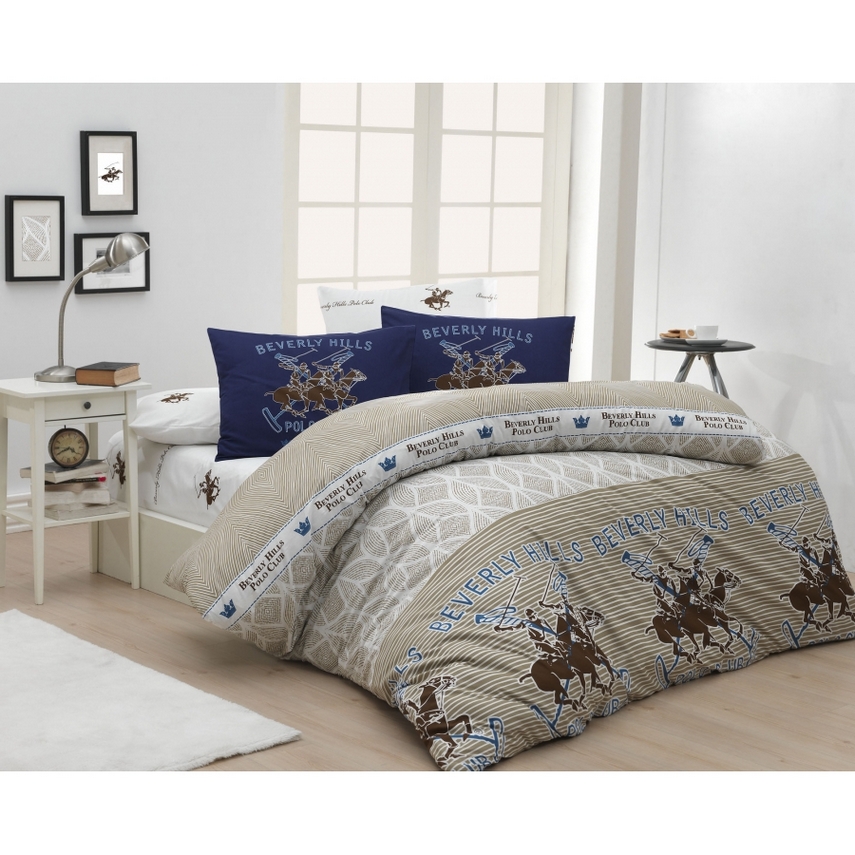

Постельное белье Beverly Hills Polo Club ранфорс - BHPC 007 Beige евро, Бежевый