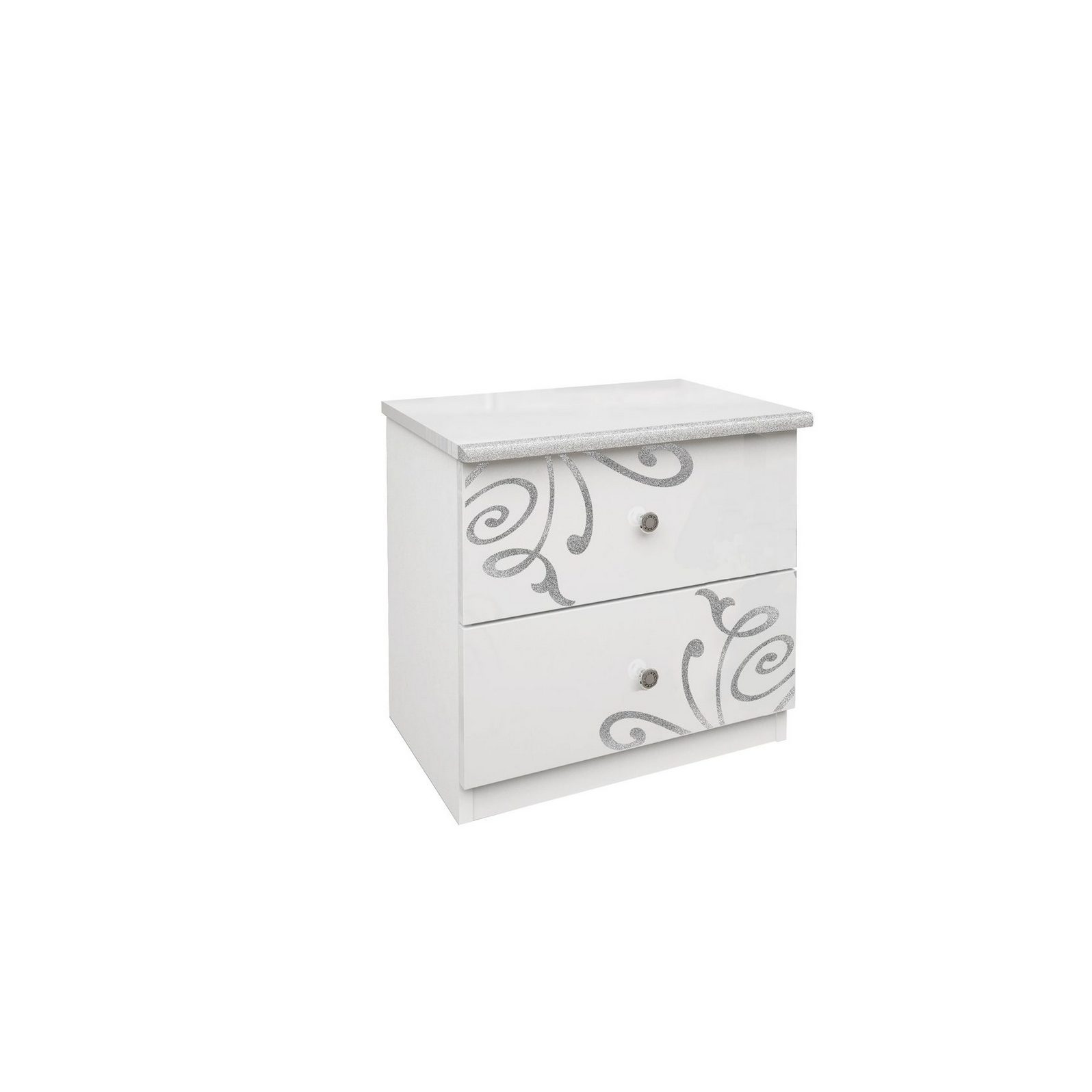 Прикроватная тумба  Богема Белый 2 ящика