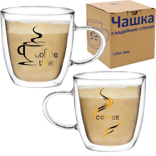 Чашка с двойной стенкой Coffee time 240мл 6 шт
