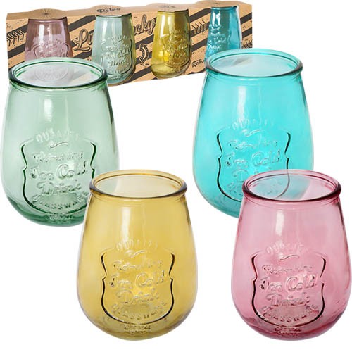 Набір склянок 4 шт Ретро мікс 700мл