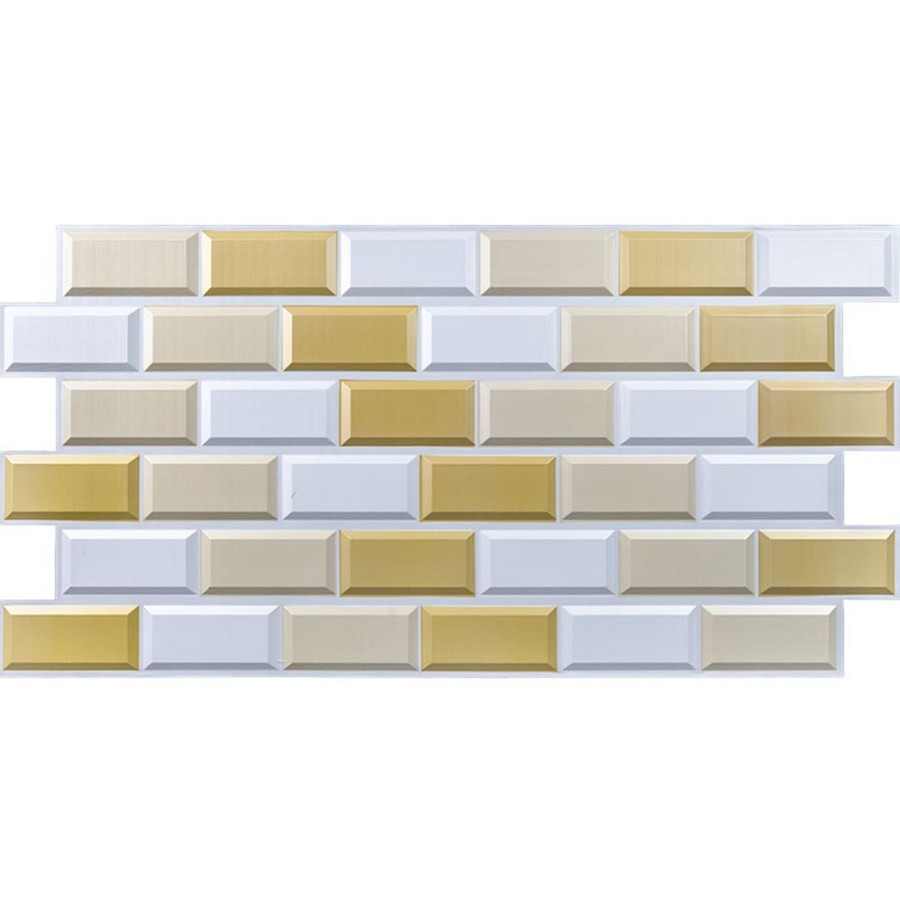 Декоративна ПВХ панель 96x48x0,4см  біло-бежева цегла SW-00001430