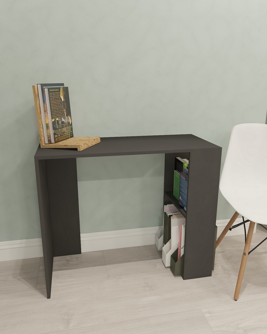 Стол компьютерный с двумя полками S-10 антрацит/антрацит