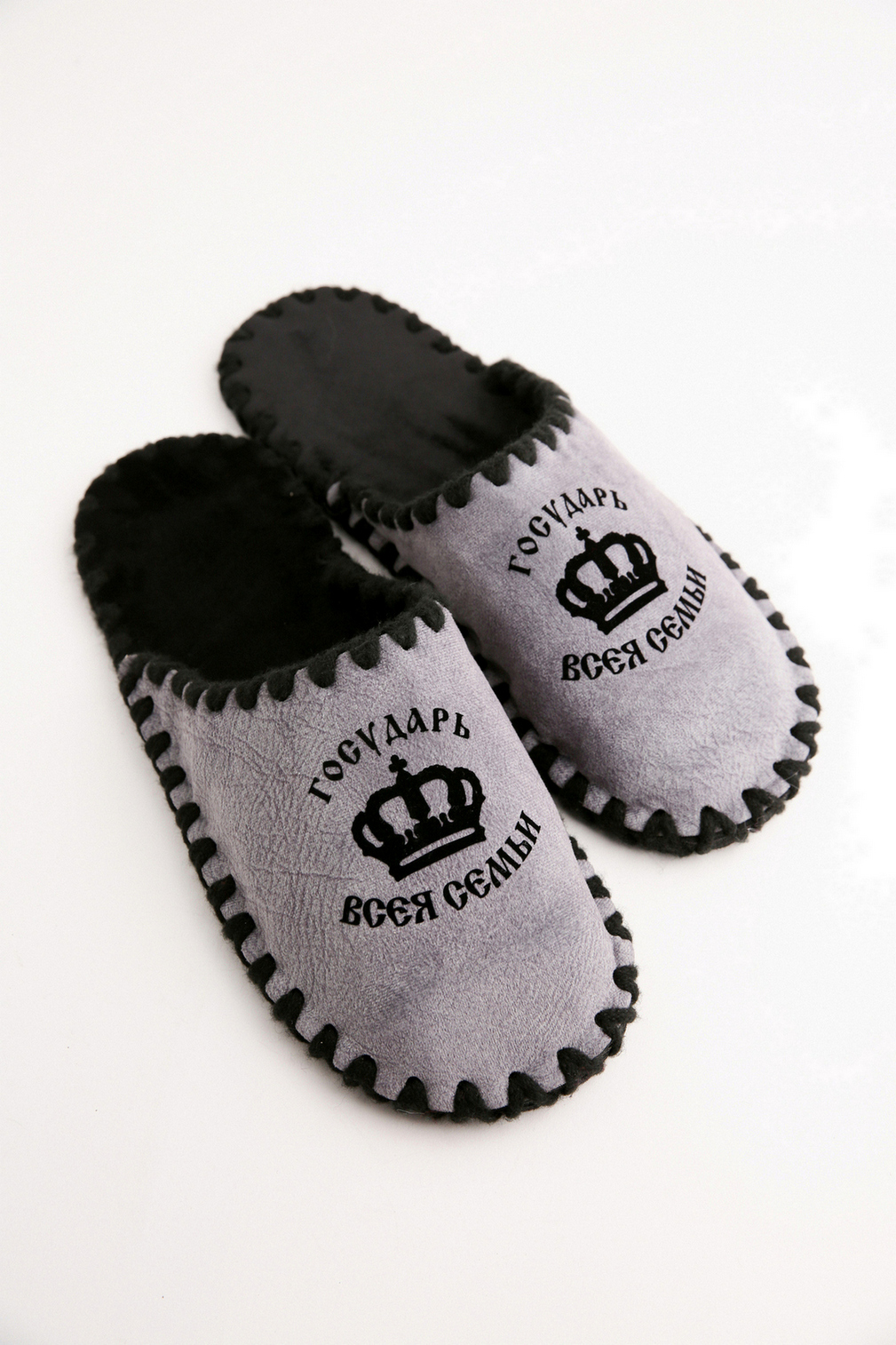 Чоловічі домашні капці Family Story Класичні Государь Всея Семьи Black закриті Графітові