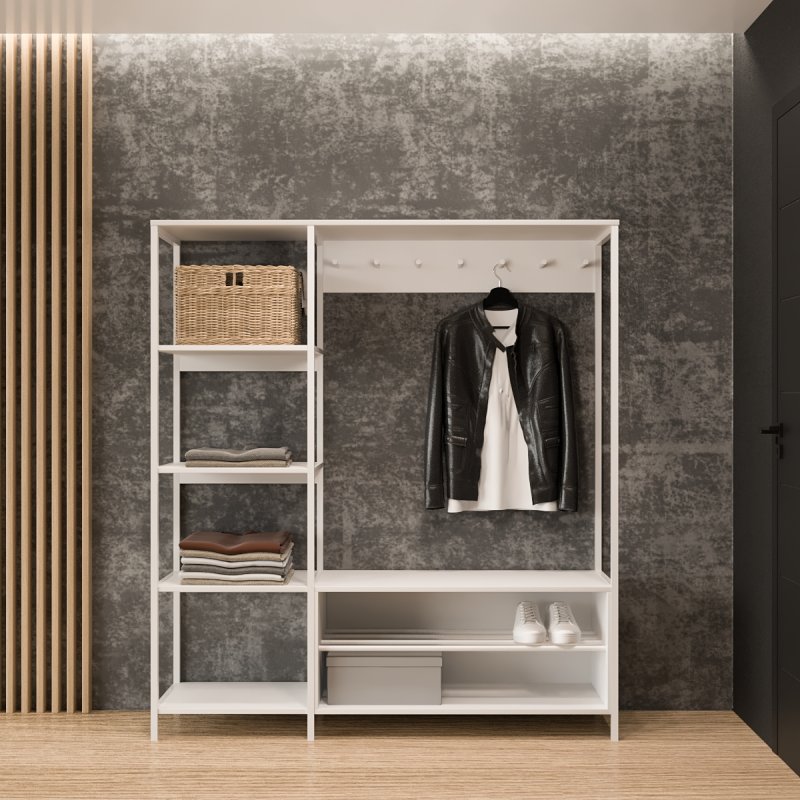 Прихожая  Дакота 1 Белая - цвет белый Прихожая  Дакота 1 Белая - цвет белый