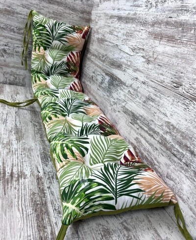 Подушка на подоконник панама “Tropical leaves” салатовый Подушка на подоконник панама “Tropical leaves” салатовый