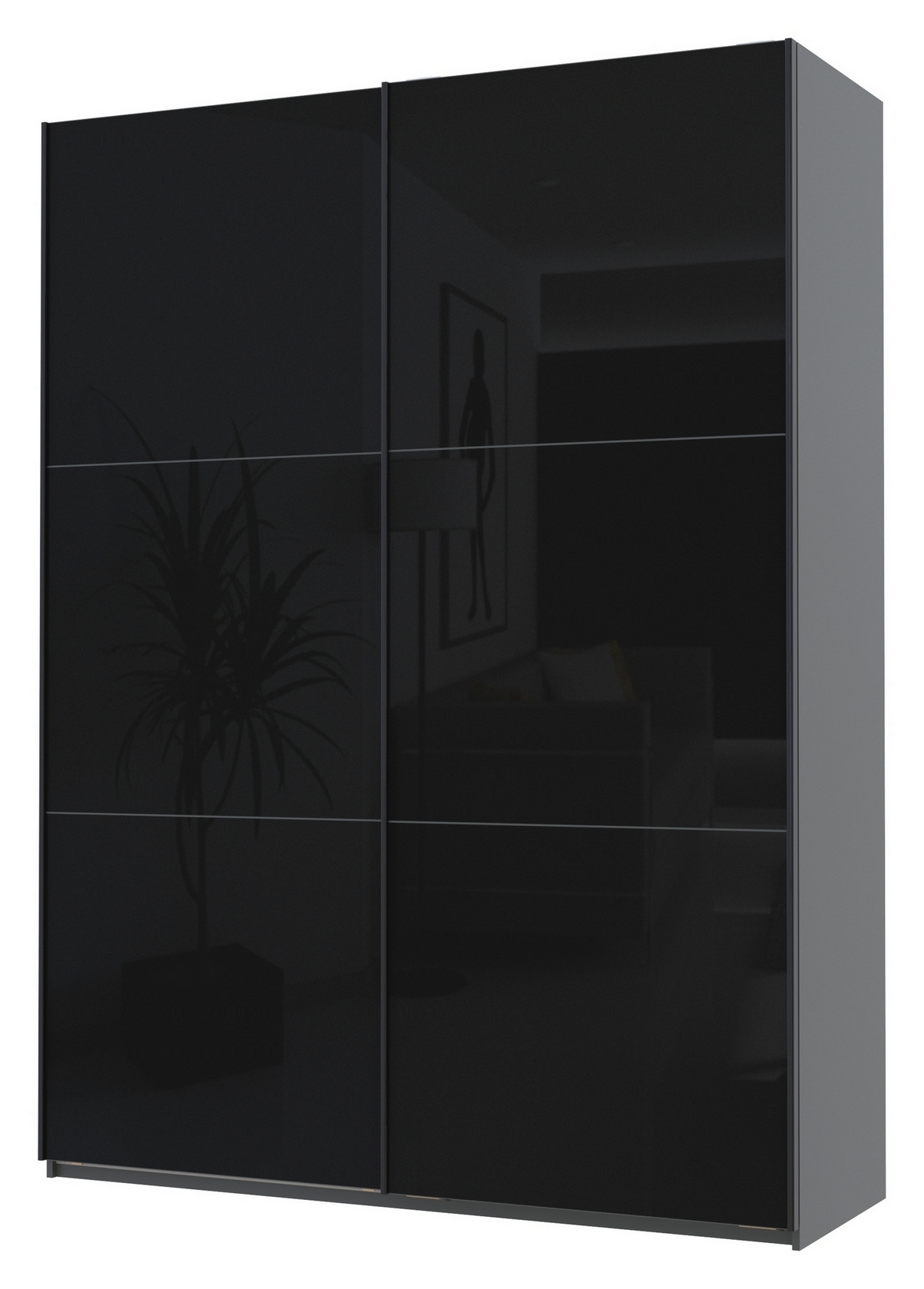 Шкаф купе G-Caiser 2 Стекло  графит/стекло