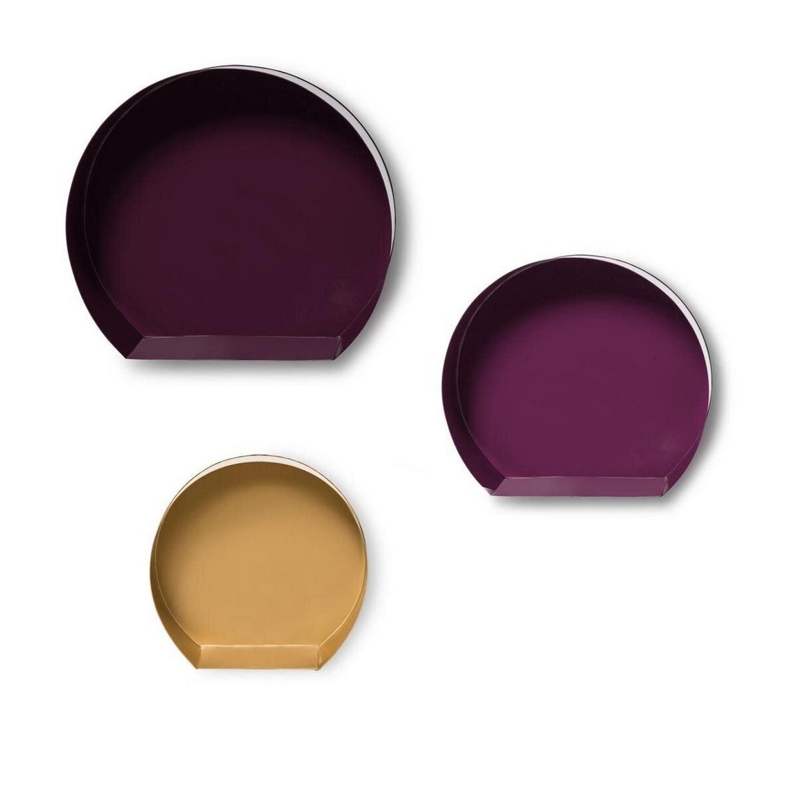 Настенные полки Kayoom Triple 110 темно-сливовый/сливовый/золотистый