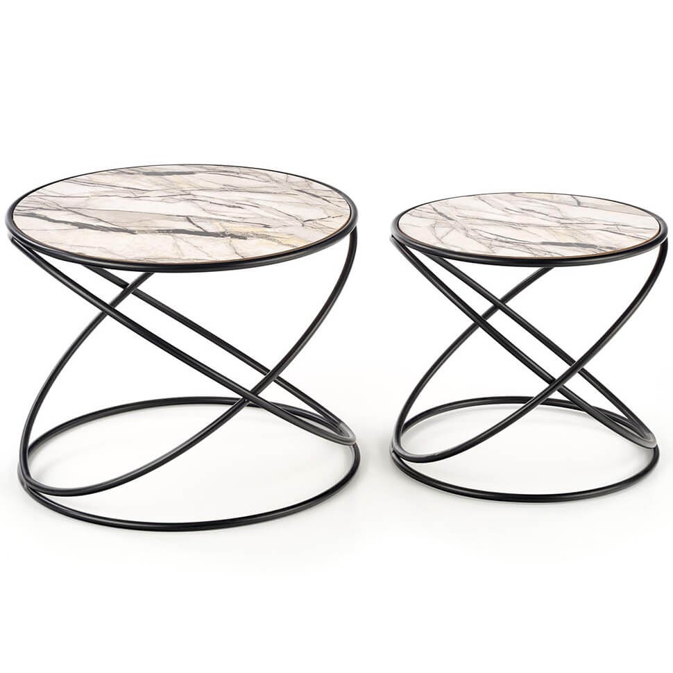 Комплект журнальных столиков  Susanna белый/черный