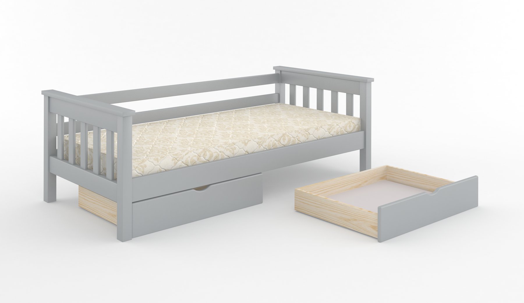 Кровать Скандинавия Литл 90х190 серый