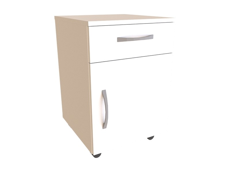 Тумба   Iren Белая Аляска с роликами