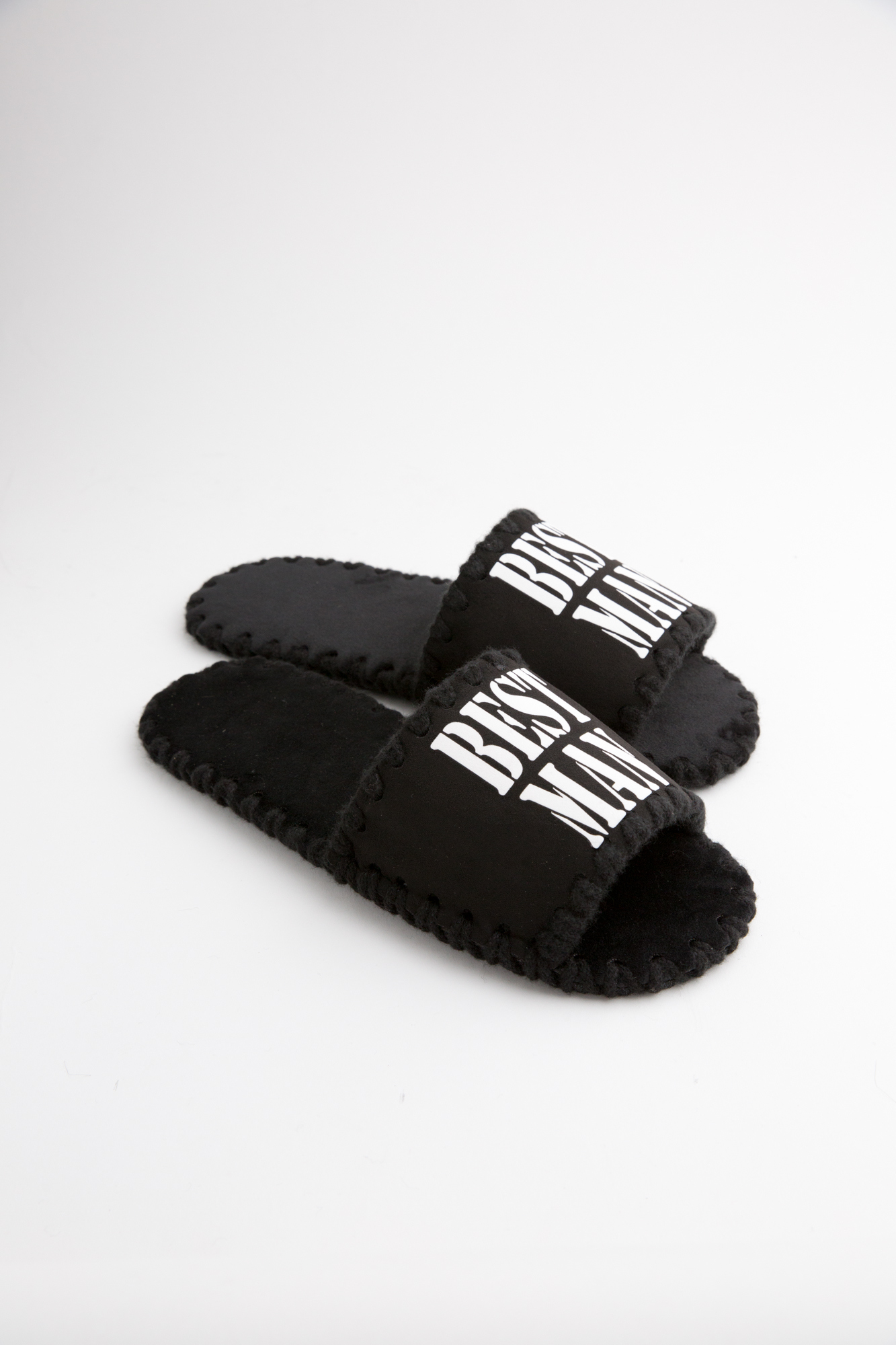 Мужские домашние тапочки Family Story Классические Best Man открытые Черные 40-41 р