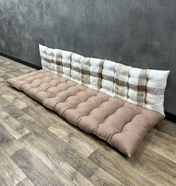 Подушка на поддоны/качели/каркасы панама комбинированная “Jacquard beige” Подушка на поддоны/качели/каркасы панама комбинированная “Jacquard beige”
