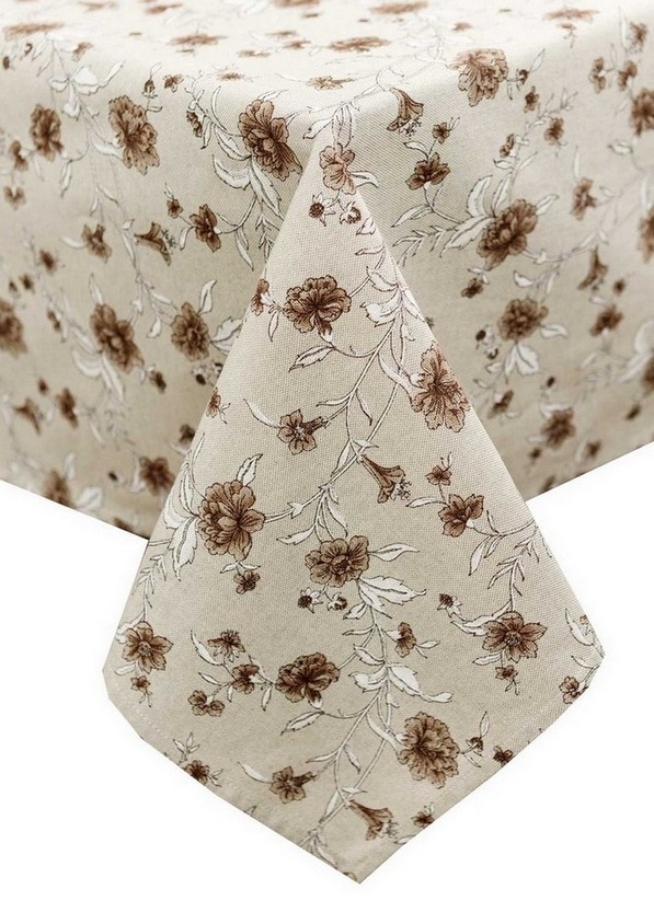 Скатертина Прованс Квіти коричнева Скатертина Прованс Квіти коричнева