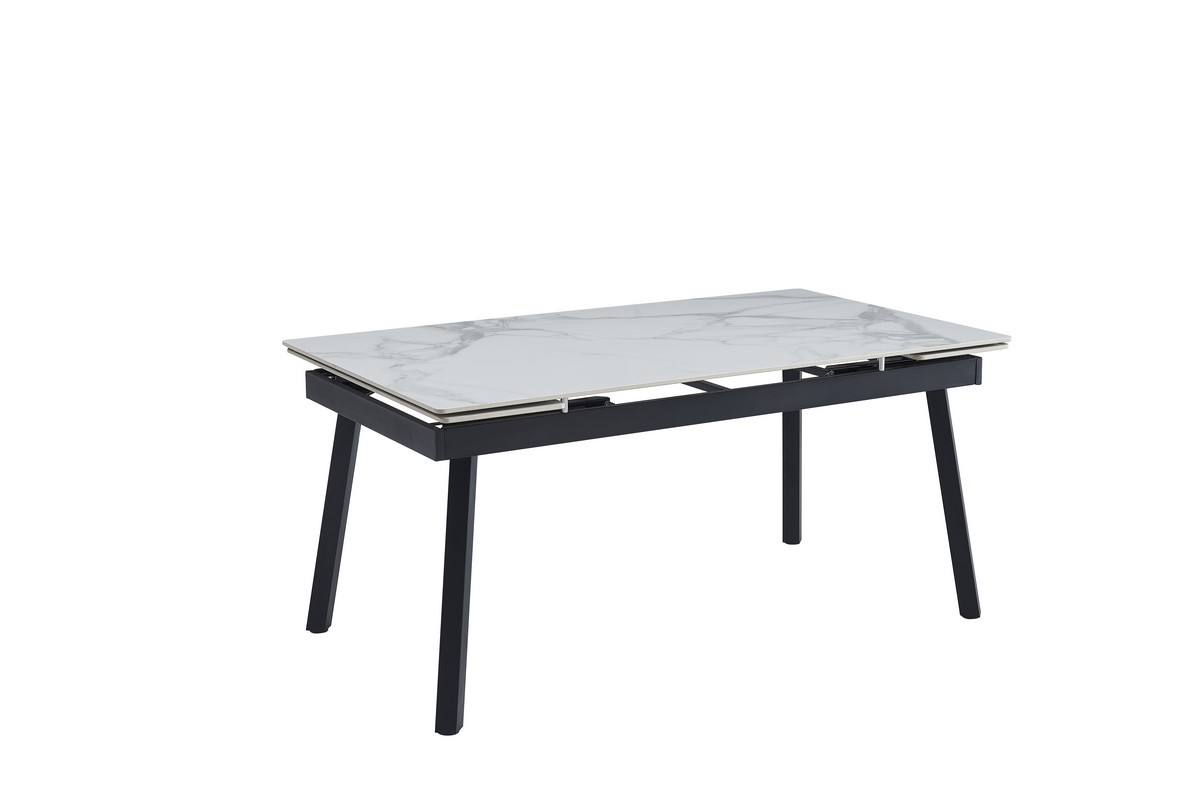 Стол обеденный керамический TM-88 вайт клауд/черный